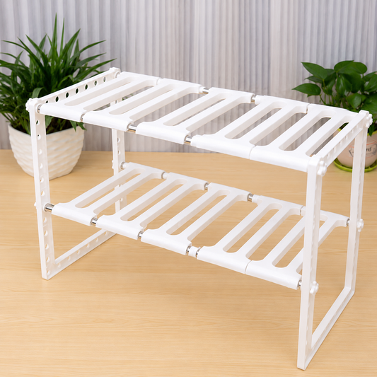 Organizador Doble Ajustable de Acero Inoxidable