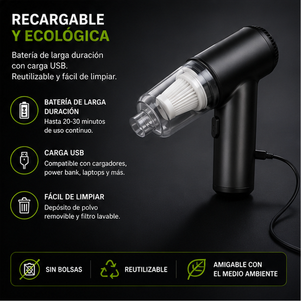 Mini Aspiradora Portátil 2 en 1
