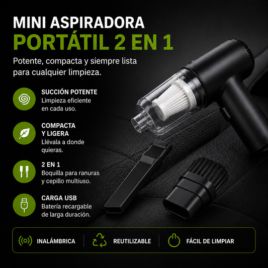 Mini Aspiradora Portátil 2 en 1