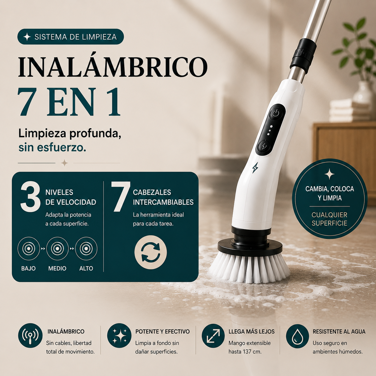 Sistema de Limpieza Inalámbrico 7 en 1